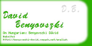 david benyovszki business card